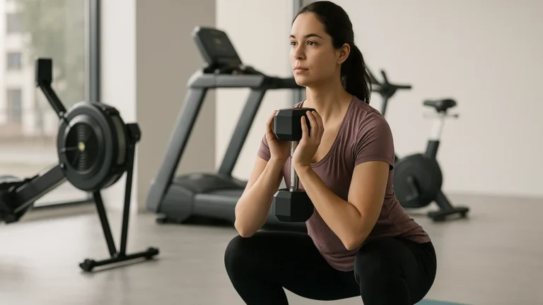 Le fitness — image d’illustration d’un entraînement débutant en salle, cardio + renforcement + mobilité