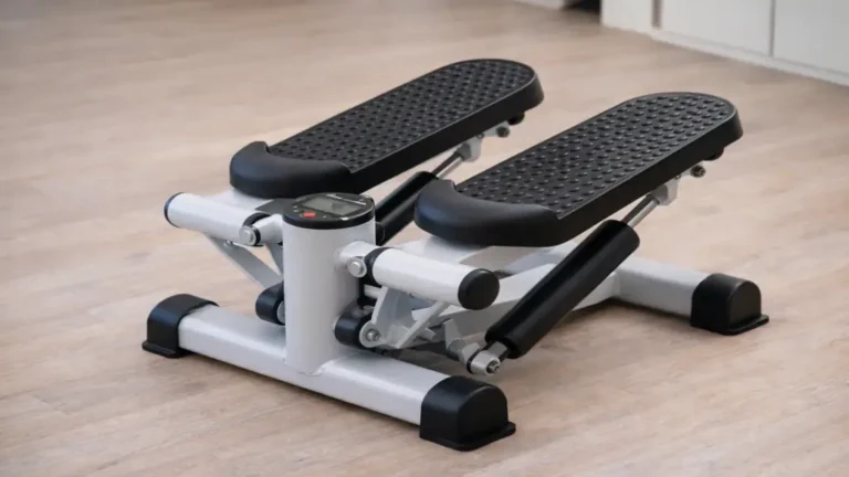 Mini-stepper de fitness pour entraînement cardio à domicile, appareil compact permettant de brûler des calories et de tonifier cuisses, fessiers et mollets.